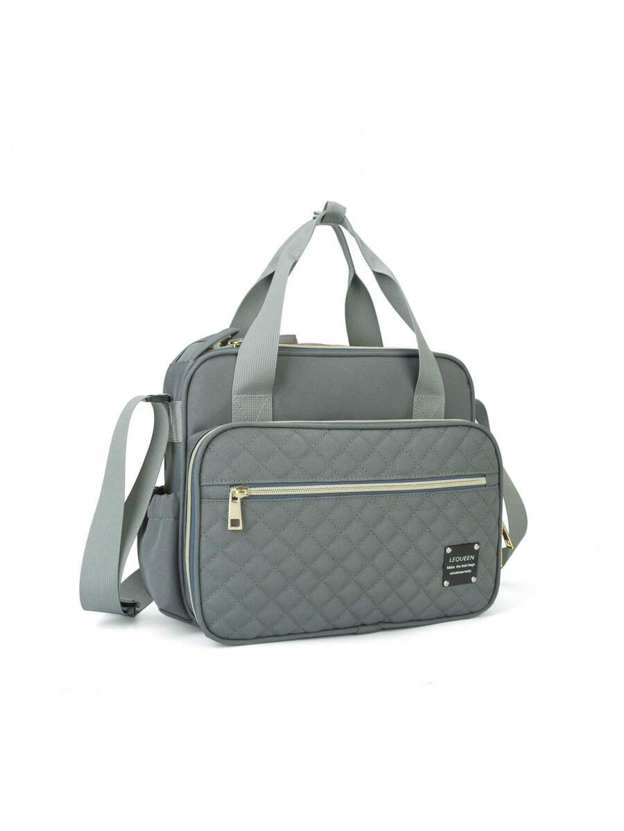 LEQUEEN 1入組新款牛津布媽媽包，時尚休閒的母嬰袋，適合存放和攜帶，可當手提包，肩背包或斜跨包使用 - 灰色 - 查看 1