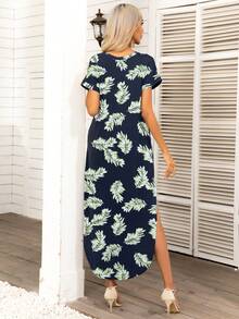 DEARCASE Đầm Túi Chia Nhiệt đới Boho - Màu xanh hải quân - Xem 2