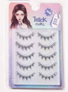 假睫毛，5 對超長假上睫毛加大雙眼可重複使用假睫毛自然化妝假睫毛適合派對俱樂部 - 黑色 - 查看 3