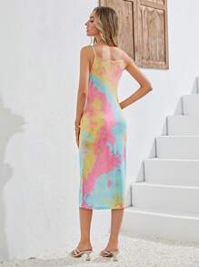 SHEIN VCAY Đầm Cà vạt nhuộm Giải trí - Nhiều màu - Xem 2