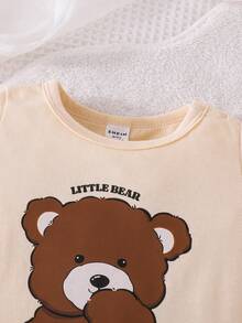 男嬰小熊印花T恤和背帶連體短褲 - 彩色 - 查看 3