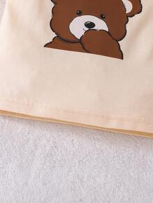 男嬰小熊印花T恤和背帶連體短褲 - 彩色 - 查看 5