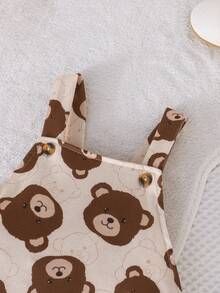 男嬰小熊印花T恤和背帶連體短褲 - 彩色 - 查看 7