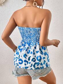 SHEIN VCAY Leopard Print Tube Top - Multicolor - View 2