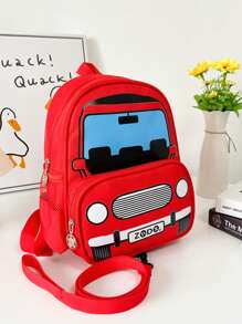 防水,輕便,便攜車圖案經典背包黃色時尚可調整肩帶 - 紅色 - 查看 1