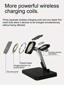 四合一無線充電器 - 黑色 - 查看 4