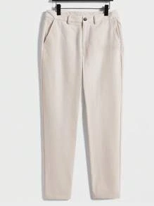 GENTILAND 男士純色口袋貼片襯衫和褲子 - 杏色 - 查看 4