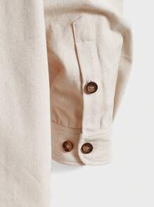 GENTILAND 男士純色口袋貼片襯衫和褲子 - 杏色 - 查看 6