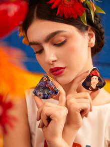 Frida Kahlo X SHEIN 2 piezas Puff de maquillaje - Multicolor - Ver 3