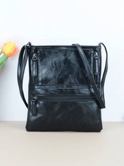 Vintage Design Women Crossbody Bag Soft PU Casual Shoulder Bag Ladies Handbag Purse