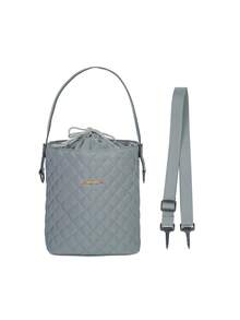 1pc Quilted Diaper Bag For Outdoor - Grey - View 2