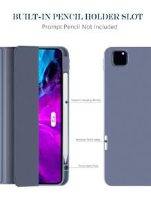 纯色右侧 Apple Pencil 插槽，可充电薰衣草色磁吸式睡眠 iPad 保护套，兼容 iPad Mini 6/Mini 7/9.7/10.2/10.5/Air 4/Air 5/第十代/10.9/Pro 11 英寸/Air 11(M2)/Air 13(M2)/Pro 11(M4)/Pro 13(M4) 2024 12.9 英寸/iPad Air 13(M3 2025)/iPad Air 11 英寸 (M3) 2025/iPad (A16) 11 英寸第十一代 2025 - 淺灰紫 - 查看 3