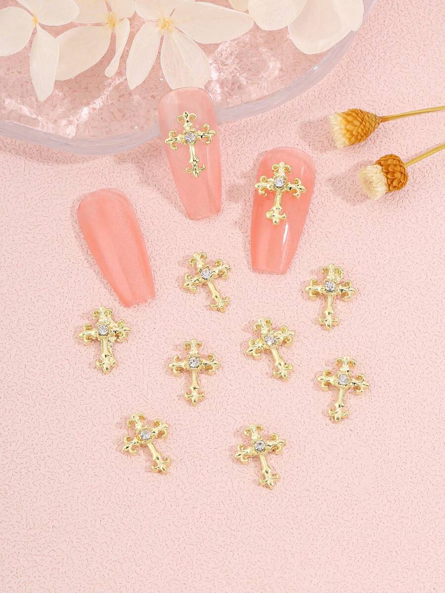 10 Stück/Packung Nail Art Dekorative Aufkleber DIY Nail Charms Nail Gems Nail Zubehör Nägel