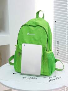 Men's High-Volume Shoulder Bag Printed Folding Pocket Fashion Ultra-Thin Lightweight Nylon Backpack - Green - View 3