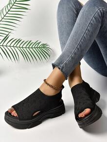 女士運動涼鞋 - 黑色 - 查看 7