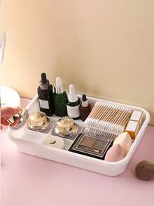 Makeup Storage Box,1Pc Drawer Makeup Organizer Large Compartment White Desktop Drawer Cosmetic Storage Box - White - View 7