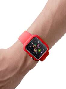 1pc PC Watch Case Compatible With Apple Watch - Red - View 3