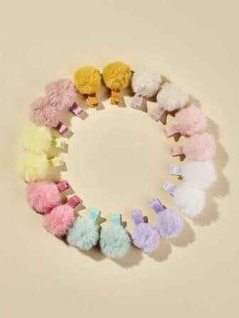 18 件装婴儿绒球装饰发夹，适合日常生活中的爱情情人节