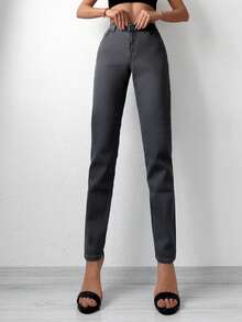 Cottnline Jeans ajustados unicolor - Gris Oscuro - Ver 7