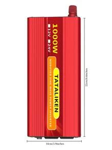 1000W Full Power Modified Sine Wave Power Inverter 24V To 110V AC With 2 Sockets - Red - View 2