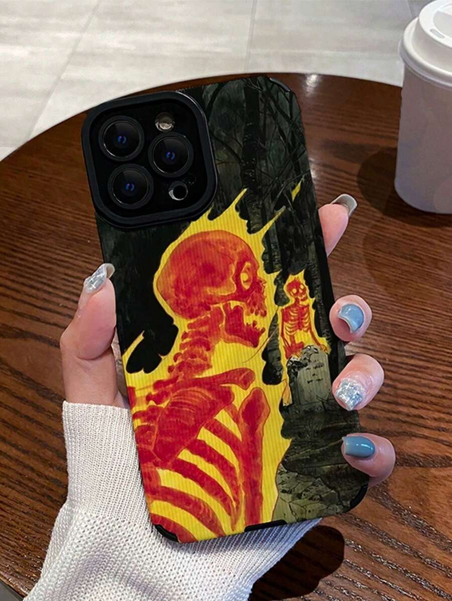 苹果万圣节骷髅图案手机壳 - 彩色 - 查看 1