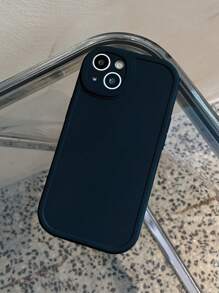 1pc Black Perforated Big Eye Phone Case Compatible With Apple - Black - View 2