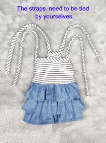 1 chiếc Váy Sọc In Hình Thú Cưng, Váy Thú Cưng Dễ Thương Màu Xanh Mùa Hè - Màu xanh lam - Xem 7