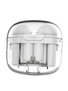 透明新款半入耳式蓝牙耳机，适合办公、游戏、运动 - 白色 - 查看 2