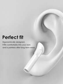 透明新款半入耳式蓝牙耳机，适合办公、游戏、运动 - 白色 - 查看 4