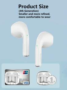 透明新款半入耳式蓝牙耳机，适合办公、游戏、运动 - 白色 - 查看 8