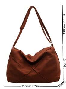 Minimalistyczna torba Hobo z nylonowym regulowanym paskiem - Brązowy - Zobacz 3
