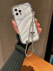 Dây đeo điện thoại trang trí hình trái tim Quà tặng cho mẹ, gia đình, bạn bè, sinh nhật, ngày lễ, dây đeo điện thoại - Bạc - Xem 4