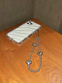 Dây đeo điện thoại trang trí hình trái tim Quà tặng cho mẹ, gia đình, bạn bè, sinh nhật, ngày lễ, dây đeo điện thoại - Bạc - Xem 5