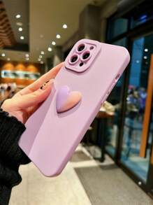 Vỏ điện thoại trang trí trái tim - Màu tím hoa cà - Xem 4