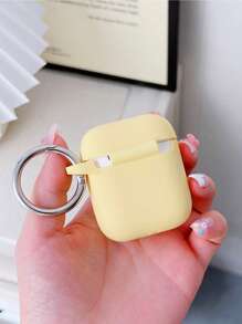 Cartoon Silicone Protective Case, Compatible With Airpods - Yellow - View 2