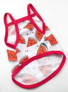 1 bồn nước in hình quả dưa hấu cho chó và mèo cho mùa hè - Đỏ - Xem 2