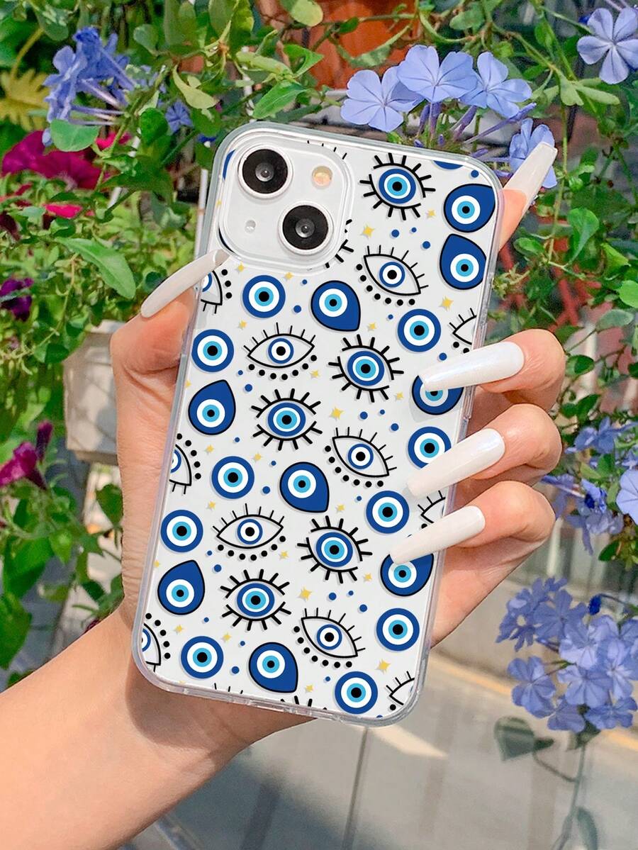邪惡之眼圖案透明手機殼 - 彩色 - 查看 1
