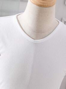 SHEIN Girls Ditsy Floral Print Ruffle Trim Contrast Lace Dress - White - View 3