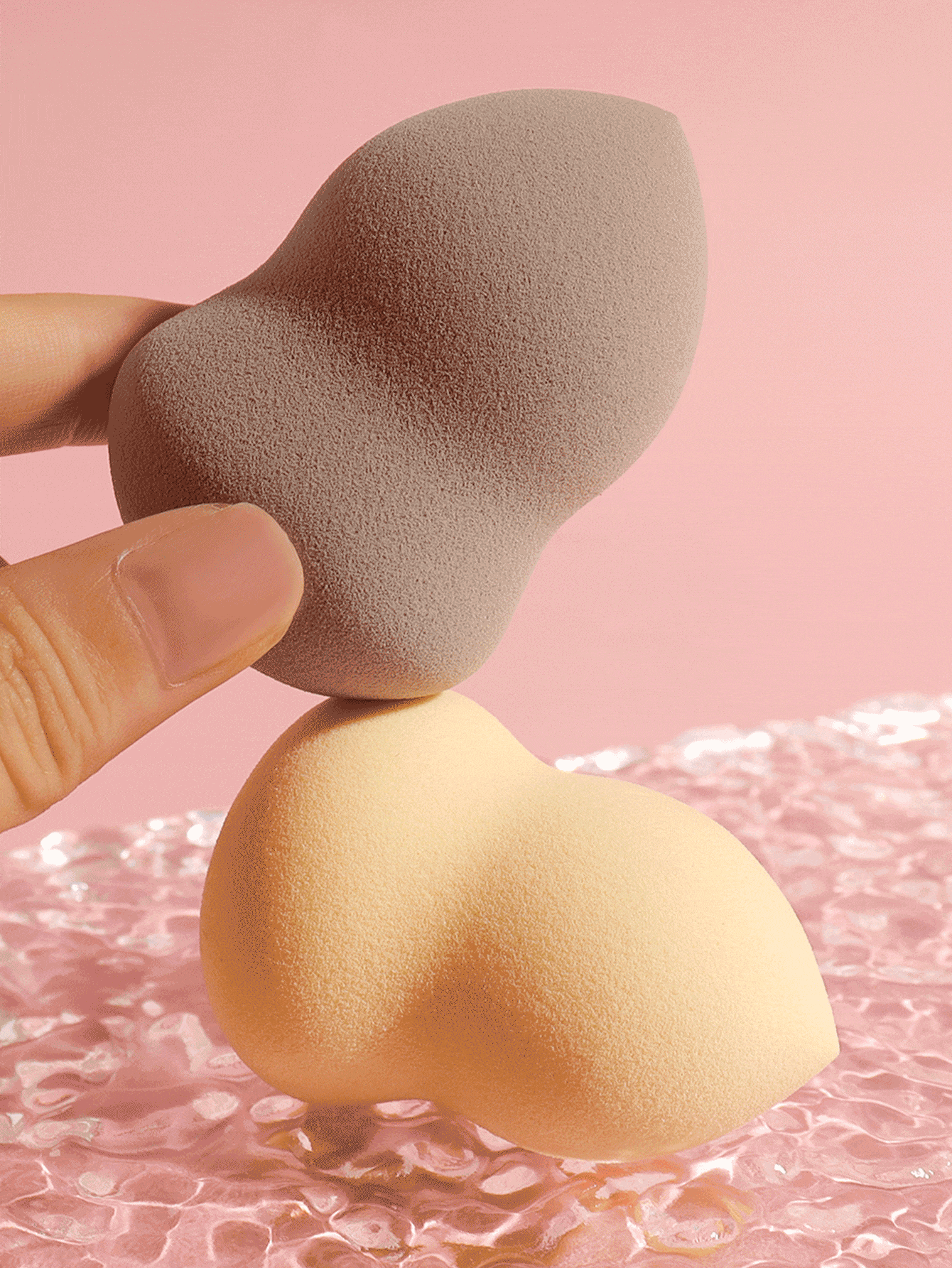 Dry Wet Use Beauty Egg Makeup Egg Set, 2pcs Soft To Touch Makeup Sponge Suitable For All Skin