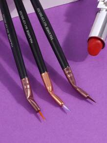 MAANGE 3件套专业眼线刷套装，化妆工具，柔软纤维材质，方便携带，旅行必备，包含眉刷、眼影刷、螺旋刷等，赠品 - 黑色 - 查看 4