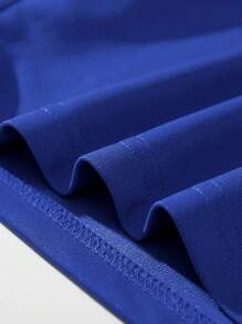 ROMWE MEN Street Life Quần Short Nam Dây kéo Túi Thắt nơ trước Hoạt hình Lá thư Giải trí - Xanh đậm - Xem 3