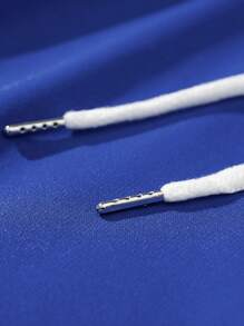 ROMWE MEN Street Life Quần Short Nam Dây kéo Túi Thắt nơ trước Hoạt hình Lá thư Giải trí - Xanh đậm - Xem 6