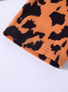 SHEIN Girls Heart Print Tee & Biker Shorts - Multicolor - View 5