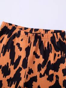 SHEIN Girls Heart Print Tee & Biker Shorts - Multicolor - View 7