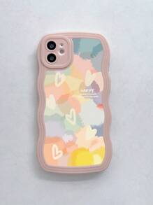 Vỏ điện thoại họa tiết trái tim - Màu Hồng baby - Xem 2