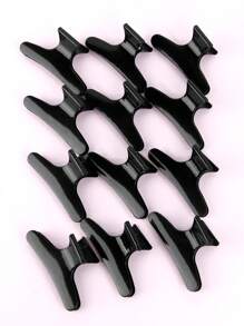 Hair Clips,12Pcs Salon Butterfly Hair Clip Hair Clips For Styling Hair Diy Styling Tools - Black - View 2