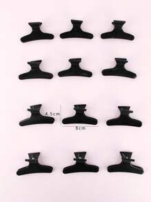 Hair Clips,12Pcs Salon Butterfly Hair Clip Hair Clips For Styling Hair Diy Styling Tools - Black - View 4