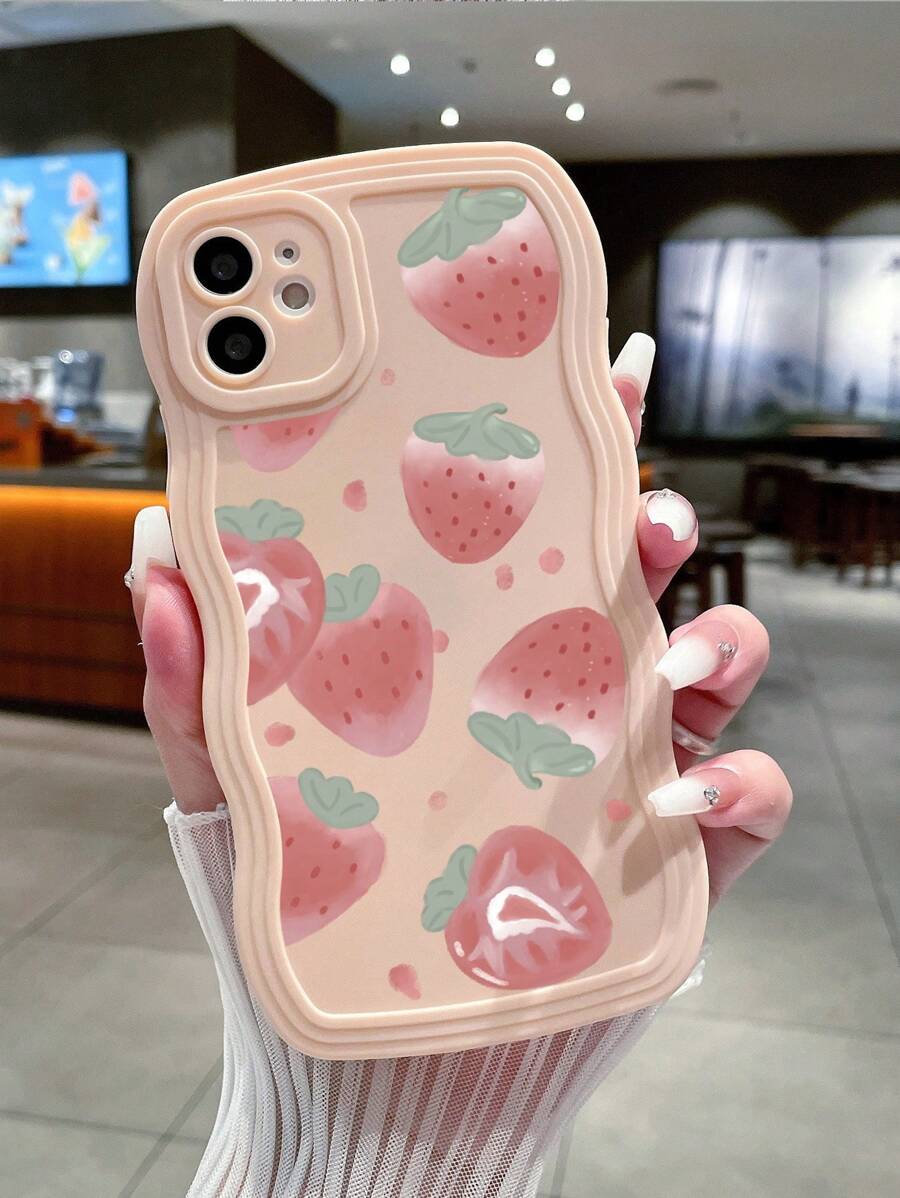 Summer Strawberry Pattern Phone Case,International Version, Not The Domestic Version - Baby Pink - View 1