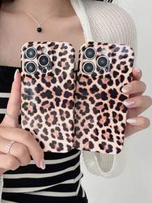 Apple Animal Print Leopard Phone Case Compatible With IPhone15/15Plus/15Pro/15Promax - Camel - View 4