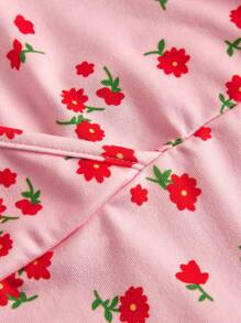 SHEIN Qutie Áo khoác và áo lót dành cho xe tăng nữ Trọn gói Họa tiết hoa Boho - Màu Hồng baby - Xem 3